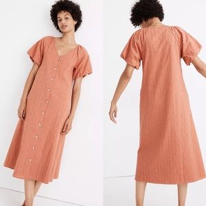 Madewell Eyelet Button-Front Midi Dress